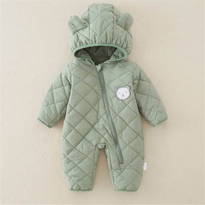 Baby Boy/Girl Cute Bear Thickened Hooded Romper