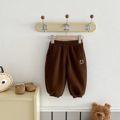 Baby Boy/Girl Fashion Casual Smiley Face Print Back Pocket Pants