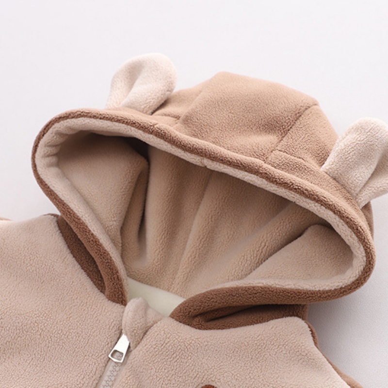 2pcs Baby Boy/Girl Bear Thickened Hooded with Bear Bag Set