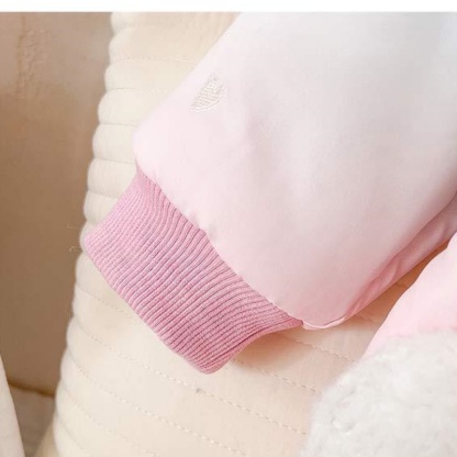 Baby Girl Thickened Gradient Love Hood Romper