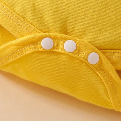 3pcs Solid Long Sleeve Bodysuit  + Cute Bunny Embroidered Ruffle Dot Back Skirt + Hairband Set