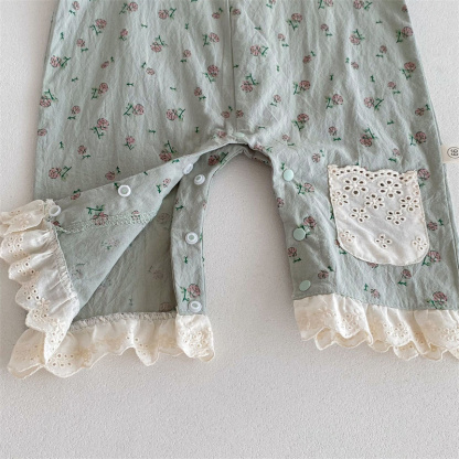 Baby Girl Floral Halter Back Pants Sleeveless Romper+T-shirt 2pcs set