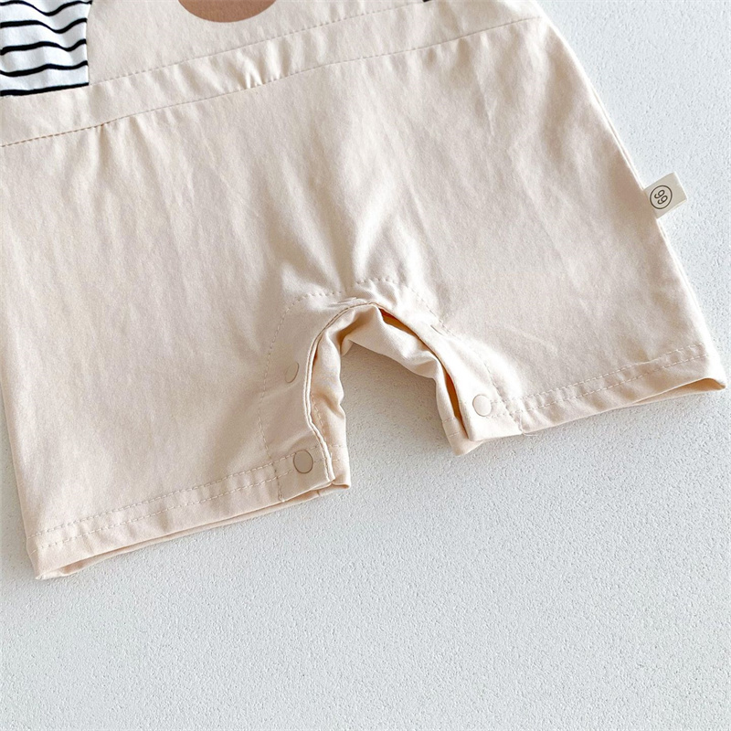 Baby Boy/Girl Cute Bear Stripe Short Sleeve Romper