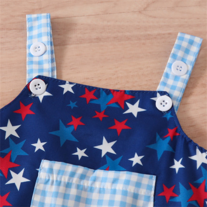 Baby Girl Independence Day Flower/Ice-cream/Star Sling Sleeveless Bodysuit