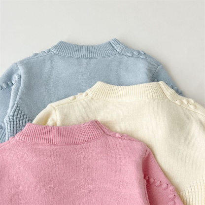 2pcs Baby Girl Bow Knit Sweater Set