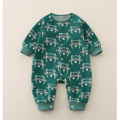 Baby Boy Bear Knit Long Sleeve Romper