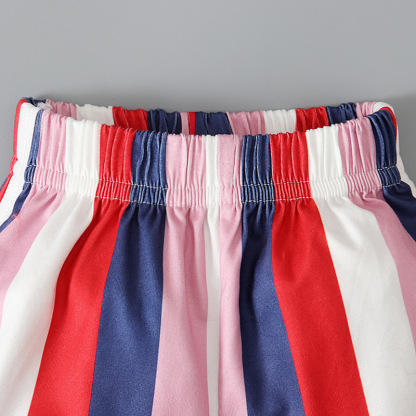 2pcs Baby Boy/Girl American Independence Day Streaks T-shirt with Pant Set