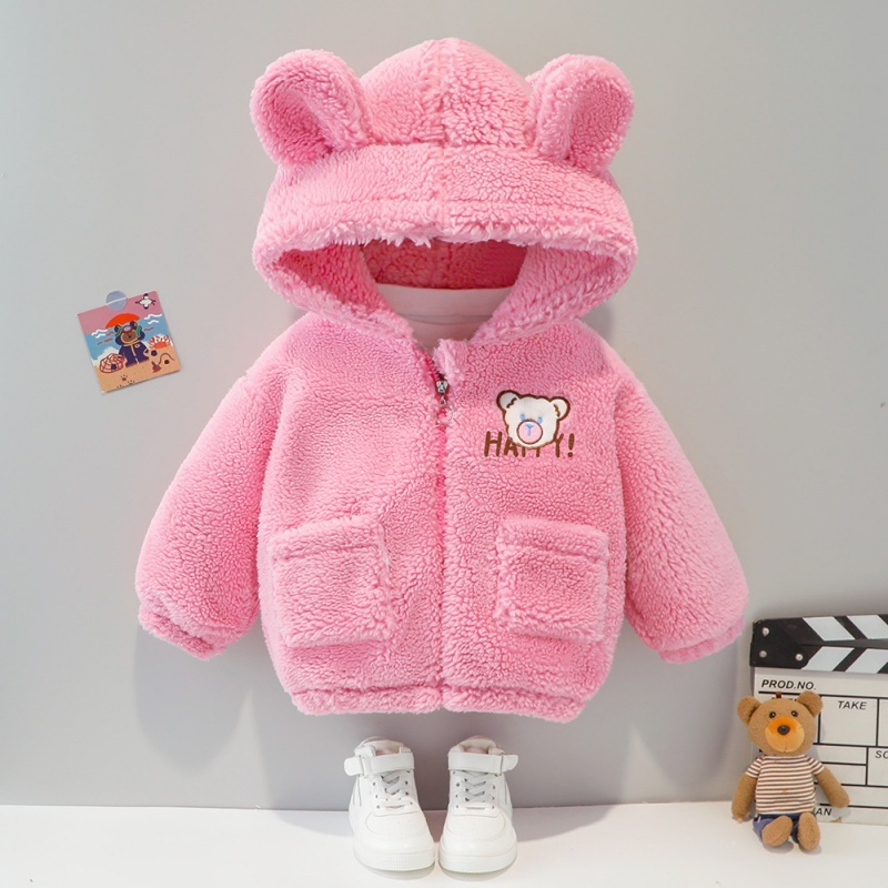 Baby Cute Bear Hooded Thickened Plush Top