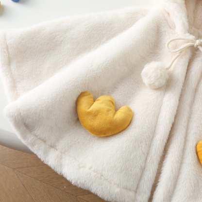 Baby Girl Padded and ThickenedCartoon Duck Poncho Top