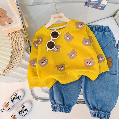 2pcs Baby Girl/Boy Full-print Bunny Long Sleeve Set