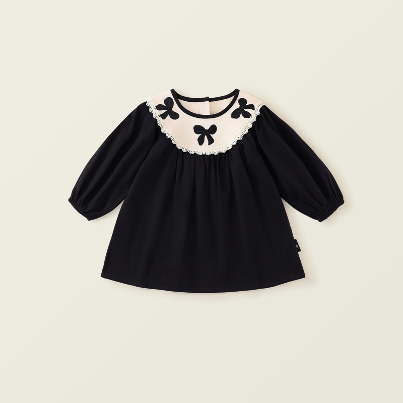 Baby Girl Bow Embroidery Long Sleeve Dress