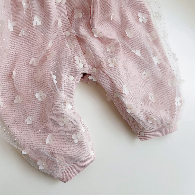 Baby Girl Cute Stereoscopic Flower Long Sleeve Romper