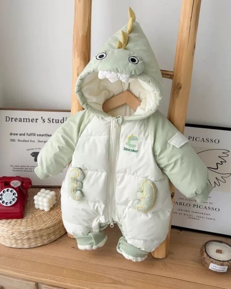 Baby Boy Dragon Padded Long Sleeve Romper