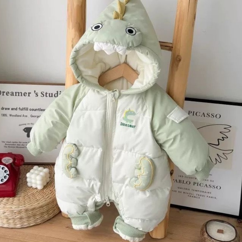 Baby Boy Dragon Padded Long Sleeve Romper