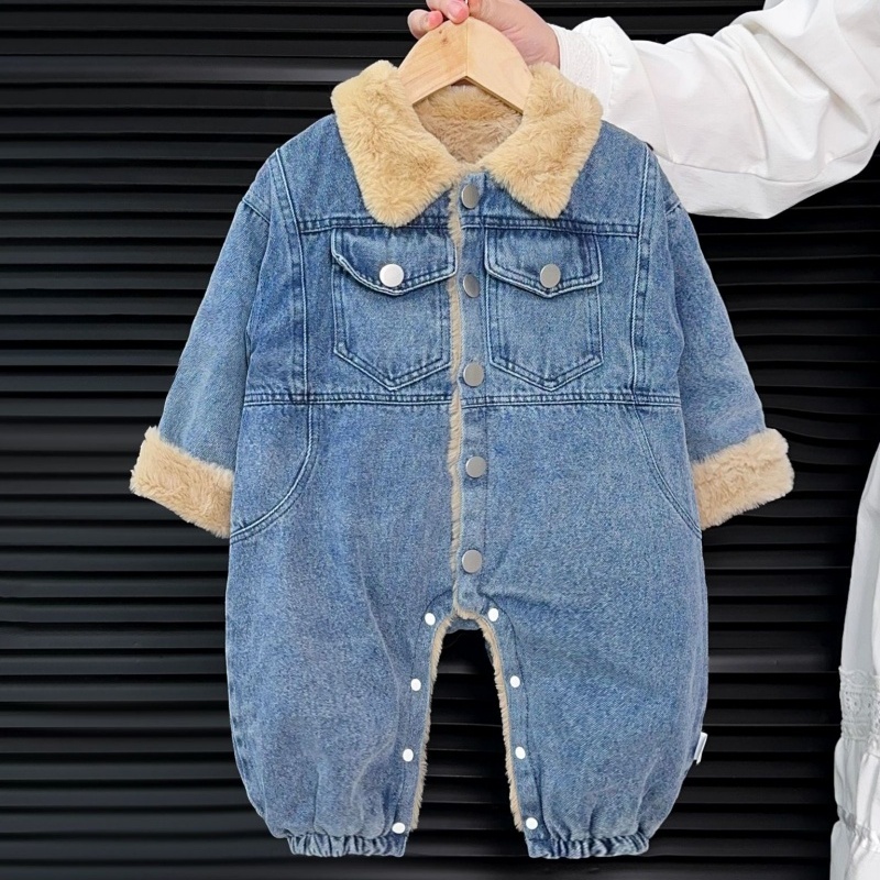 Baby Boy Fleece Long Sleeve Romper