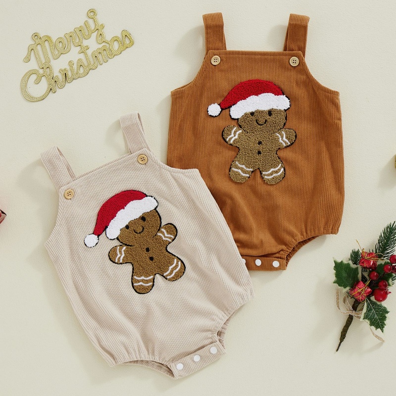 Corduroy Suspender Strap Baby Bodysuit Romper