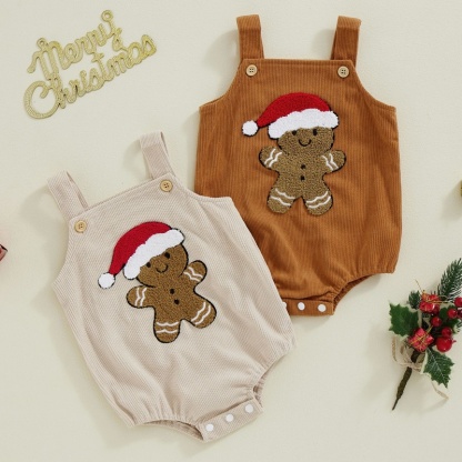 Corduroy Suspender Strap Baby Bodysuit Romper