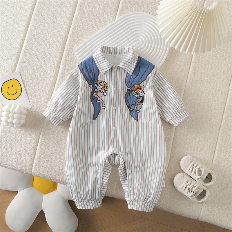Baby Boy Striped Faux Cape Bodysuit Romper