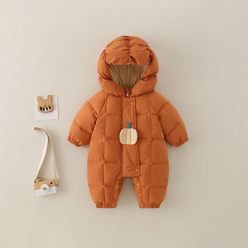 Baby Girl Hooded Zip Padded Romper