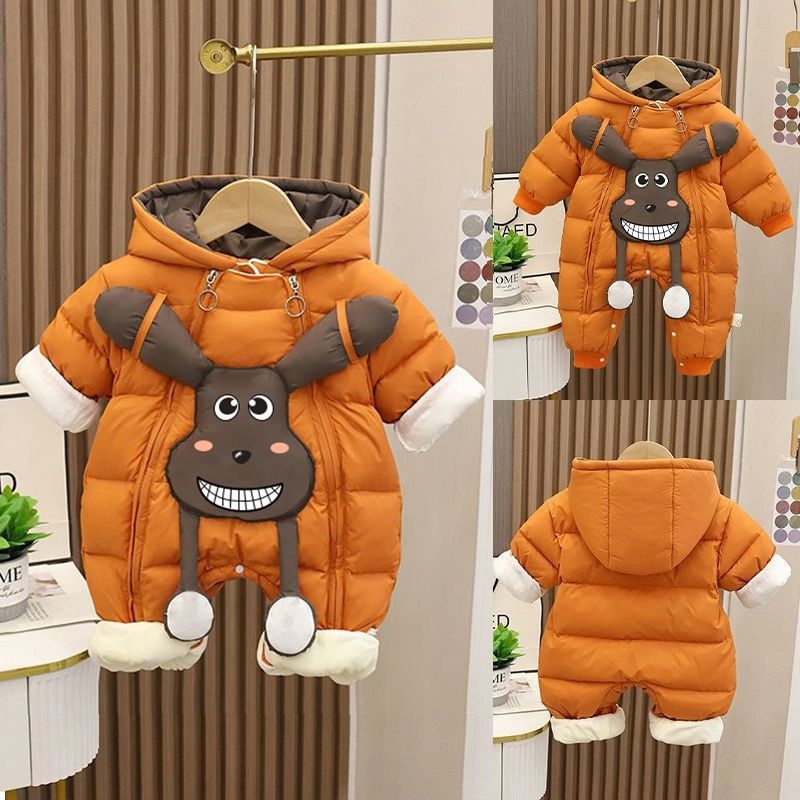 Baby Girl Hooded Padded Romper