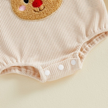 Deer Head Embroidered Baby Bodysuit Romper