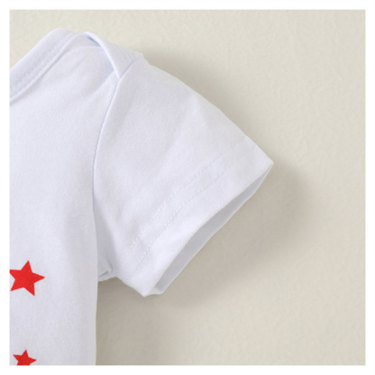 Baby Boy/Girl Independence Day Letter Print Short Sleeve Bodysuit with Pant 2pcs