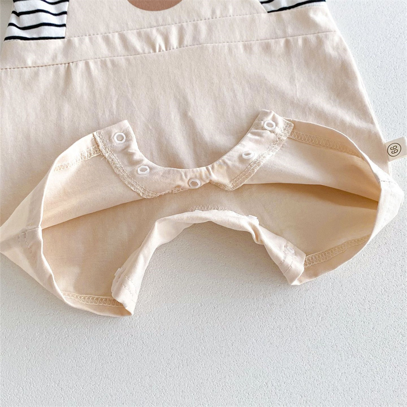 Baby Boy/Girl Cute Bear Stripe Short Sleeve Romper