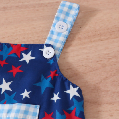 Baby Girl Independence Day Flower/Ice-cream/Star Sling Sleeveless Bodysuit