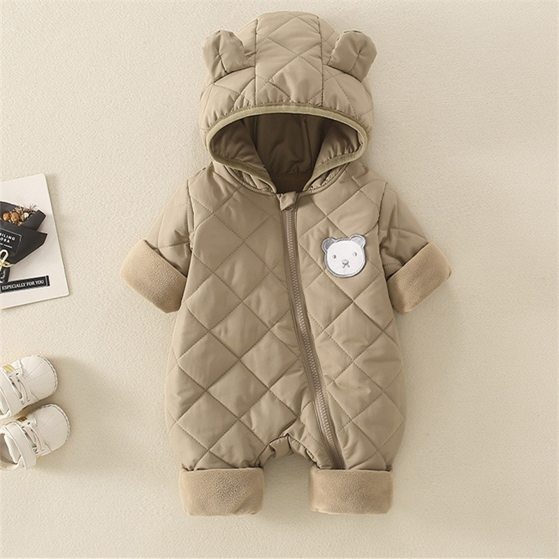 Baby Boy/Girl Cute Bear Thickened Hooded Romper