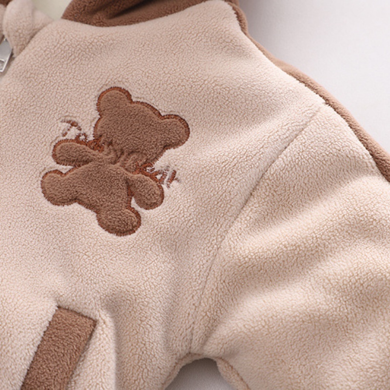 2pcs Baby Boy/Girl Bear Thickened Hooded with Bear Bag Set