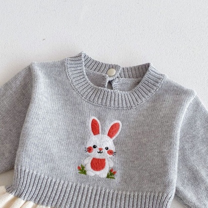 Baby Girl Knitted Cute Bunny Long Sleeve Dress