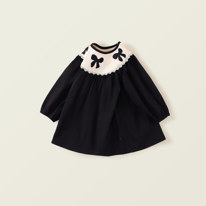 Baby Girl Bow Embroidery Long Sleeve Dress