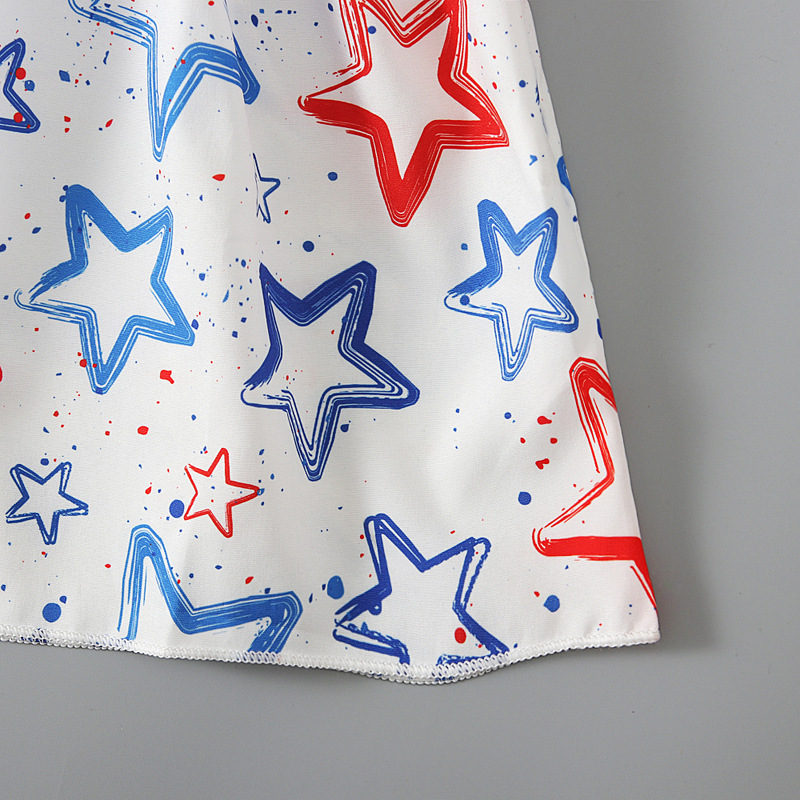 Baby Girl Independence Day Strappy Print Dress