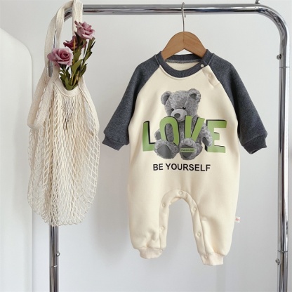 Baby Casual LOVE Bear Fleece Romper