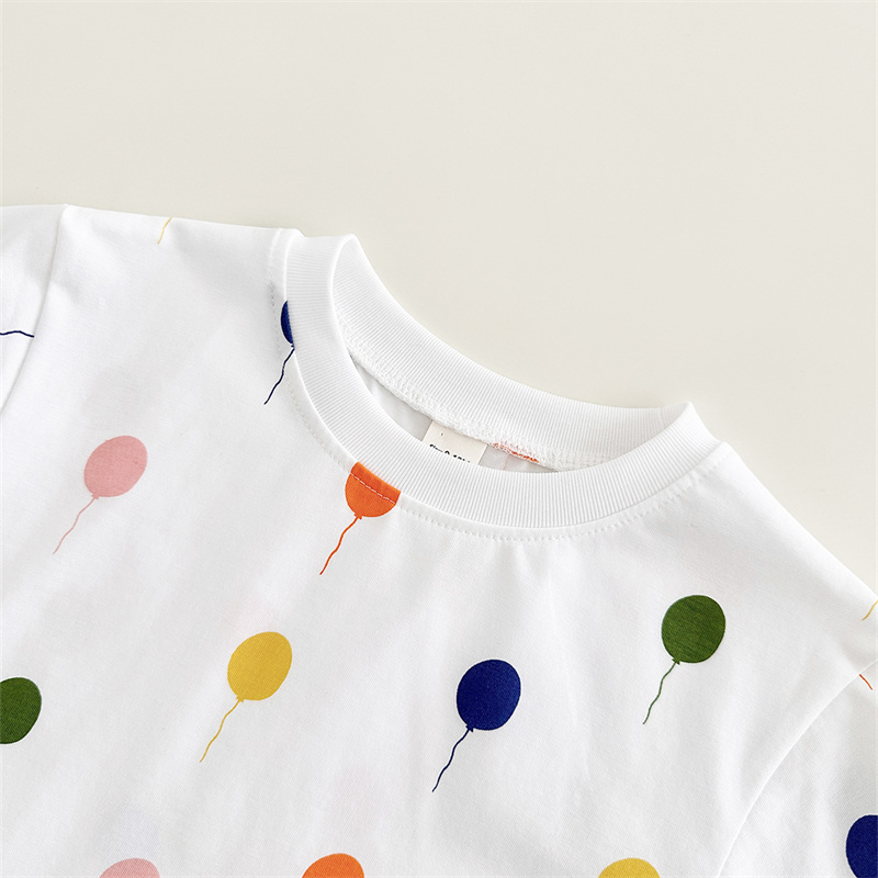 2pcs BabyBoy Colourful Balloons T-shirt with Pant Set