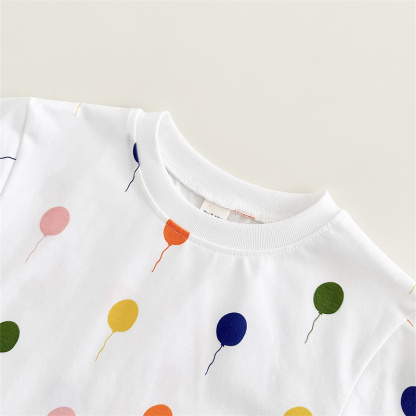 2pcs BabyBoy Colourful Balloons T-shirt with Pant Set