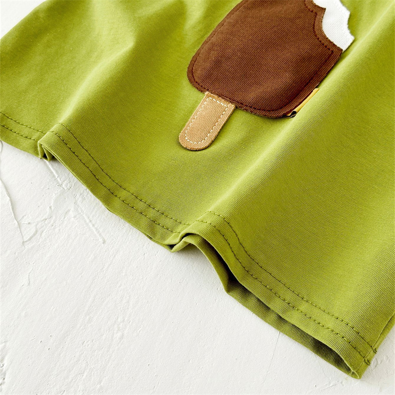 2pcs BabyBoy Ice Cream Cute T-shirt with Pant Set