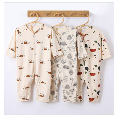 Baby Boy/Girl Cute Sun Coloured Stone Mushroom Long Sleeve Romper