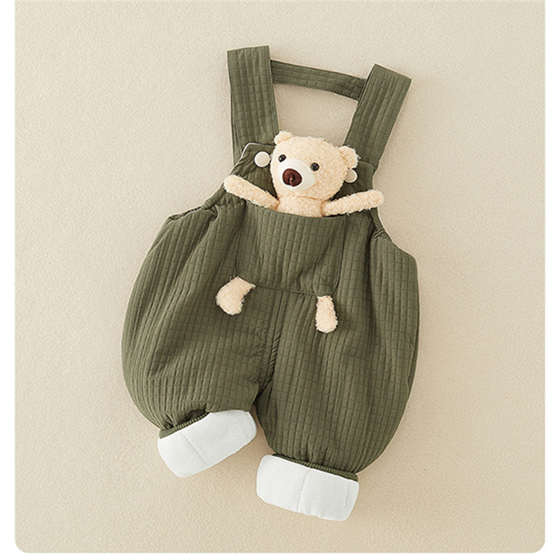 Baby Boy Cute Bear Bib Pants Romper