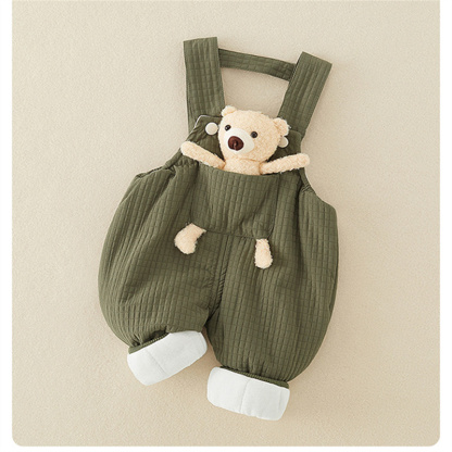Baby Boy Cute Bear Bib Pants Romper
