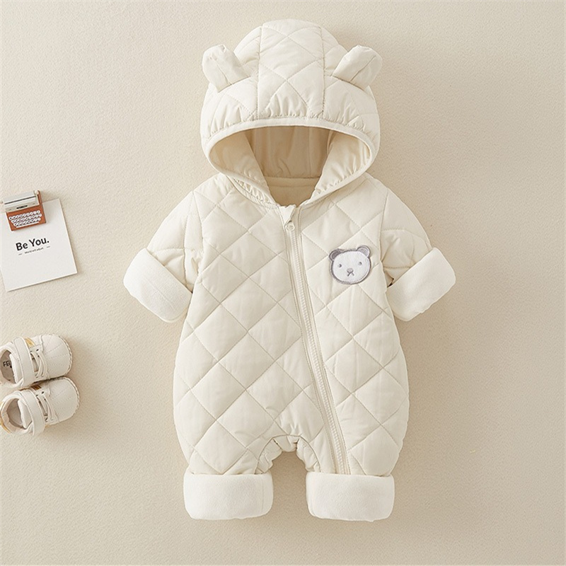Baby Boy/Girl Cute Bear Thickened Hooded Romper