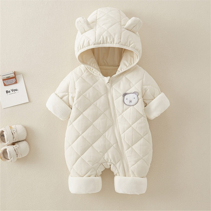 Baby Boy/Girl Cute Bear Thickened Hooded Romper