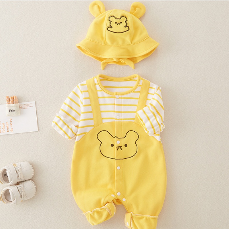 Baby Unisex Cartoon Hoodie Long Sleeve Romper