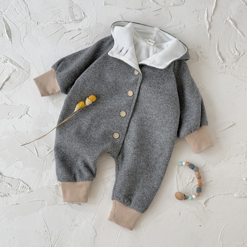 Rainbow Embroidered Warm Baby Romper Outfit