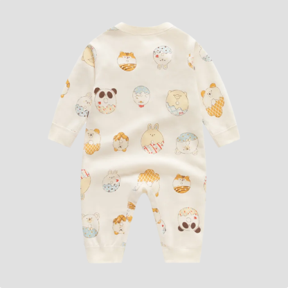 Baby Cute Animals Shoulder Split Romper