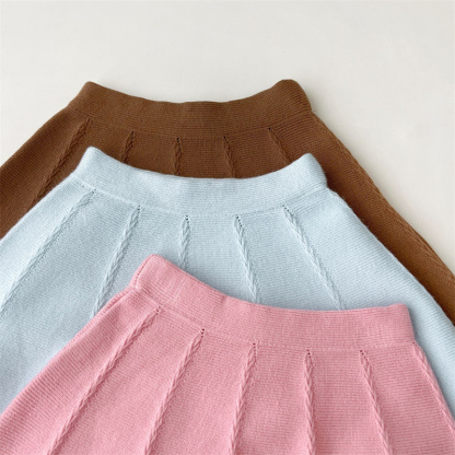2pcs Baby Girl Bow Knit Sweater Set