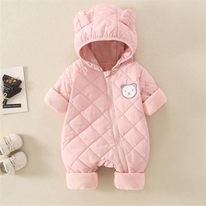 Baby Boy/Girl Cute Bear Thickened Hooded Romper