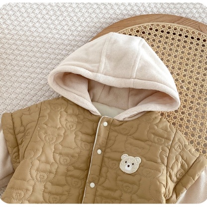 Baby Cute Bear Hooded Cotton Romper