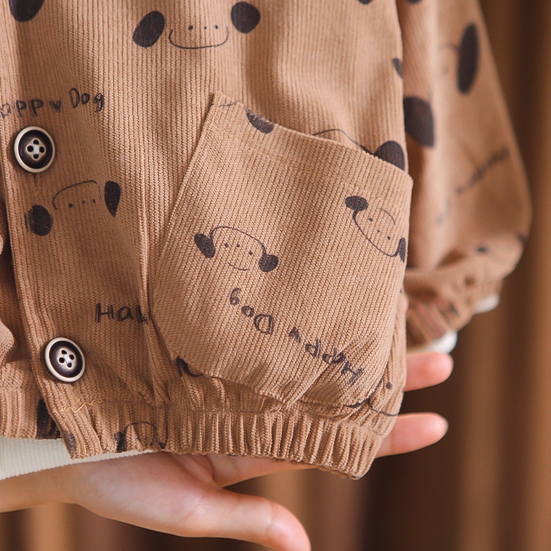 3pcs Baby Boy Puppy Sweatshirt Set