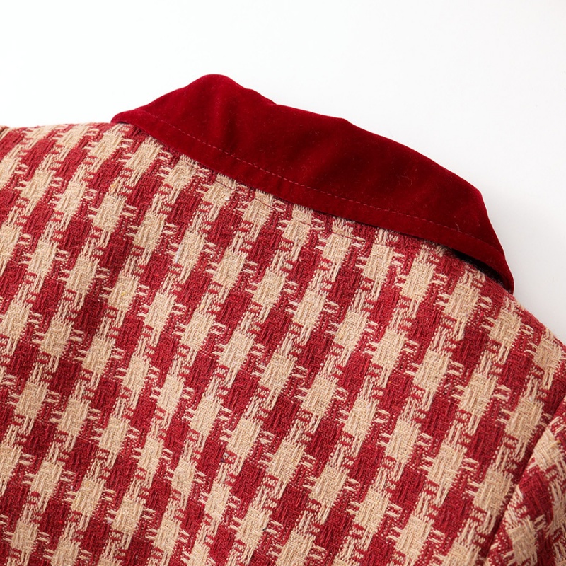 Baby Girl Sandwich Cotton Thickened Plaid Bow Set